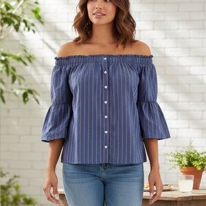 Abercrombie & Fitch Top Womens S Off Shoulders milkmaid peasant prairie casual